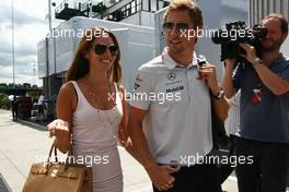 29.07.2010 Budapest, Hungary,  Jenson Button (GBR), McLaren Mercedes and his girlfriend - Formula 1 World Championship, Rd 12, Hungarian Grand Prix, Thursday
