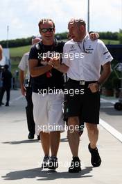 29.07.2010 Budapest, Hungary,  Rubens Barrichello (BRA), Williams F1 Team, Jock Clear (GBR), Mercedes GP Petronas, Senior Race Engineer - Formula 1 World Championship, Rd 12, Hungarian Grand Prix, Thursday
