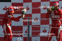 12.09.2010 Monza, Italy,  Fernando Alonso (ESP), Scuderia Ferrari and Felipe Massa (BRA), Scuderia Ferrari  - Formula 1 World Championship, Rd 14, Italian Grand Prix, Sunday Podium