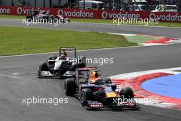 12.09.2010 Monza, Italy,  Mark Webber (AUS), Red Bull Racing leads Michael Schumacher (GER), Mercedes GP Petronas - Formula 1 World Championship, Rd 14, Italian Grand Prix, Sunday Race