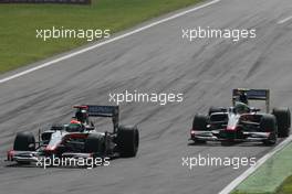 12.09.2010 Monza, Italy,  Sakon Yamamoto (JPN), Hispania Racing F1 Team HRT and Bruno Senna (BRA), Hispania Racing F1 Team HRT  - Formula 1 World Championship, Rd 14, Italian Grand Prix, Sunday Race