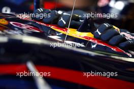 11.09.2010 Monza, Italy,  The gloves of Mark Webber (AUS), Red Bull Racing - Formula 1 World Championship, Rd 14, Italian Grand Prix, Saturday Practice