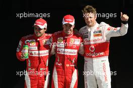11.09.2010 Monza, Italy,  Fernando Alonso (ESP), Scuderia Ferrari, Felipe Massa (BRA), Scuderia Ferrari and Jenson Button (GBR), McLaren Mercedes  - Formula 1 World Championship, Rd 14, Italian Grand Prix, Saturday Qualifying