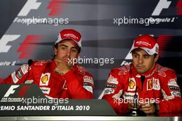 11.09.2010 Monza, Italy,  Fernando Alonso (ESP), Scuderia Ferrari, Felipe Massa (BRA), Scuderia Ferrari - Formula 1 World Championship, Rd 14, Italian Grand Prix, Saturday Press Conference