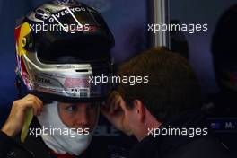 12.02.2010 Jerez, Spain,  Sebastian Vettel (GER), Red Bull Racing and Christian Horner (GBR), Red Bull Racing, Sporting Director - Formula 1 Testing, Jerez, Spain