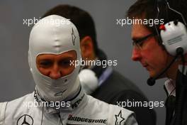 13.02.2010 Jerez, Spain,  Michael Schumacher (GER), Mercedes GP Petronas with Andrew Shovlin (GBR), Mercedes GP Petronas, Senior Race Engineer to Michael Schumacher - Formula 1 Testing, Jerez, Spain