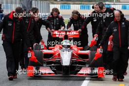 13.02.2010 Jerez, Spain,  Lucas di Grassi (BRA), Virgin Racing, stops in the pitlane - Formula 1 Testing, Jerez, Spain