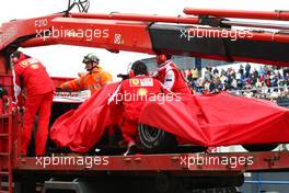 13.02.2010 Jerez, Spain,  Felipe Massa (BRA), Scuderia Ferrari car is brought back to the pits - Formula 1 Testing, Jerez, Spain