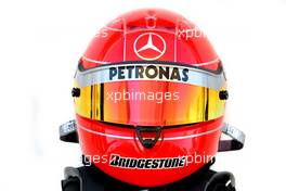 11.02.2010 Jerez, Spain,  Michael Schumacher (GER), Mercedes GP Petronas helmet - Formula 1 Testing, Jerez, Spain