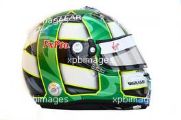 11.02.2010 Jerez, Spain,  Lucas di Grassi (BRA), Virgin Racing helmet - Formula 1 Testing, Jerez, Spain