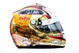 11.02.2010 Jerez, Spain,  Timo Glock (GER), Virgin Racing helmet - Formula 1 Testing, Jerez, Spain