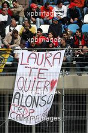 11.02.2010 Jerez, Spain,  Fans with banners for Fernando Alonso (ESP), Scuderia Ferrari - Formula 1 Testing, Jerez, Spain