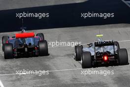 19.02.2010 Jerez, Spain,  Lewis Hamilton (GBR), McLaren Mercedes, MP4-25, Michael Schumacher (GER), Mercedes GP Petronas, W01 - Formula 1 Testing, Jerez, Spain