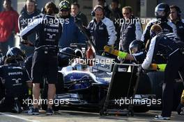 19.02.2010 Jerez, Spain,  Nico Hulkenberg (GER), Williams F1 Team, practice pitstops - Formula 1 Testing, Jerez, Spain