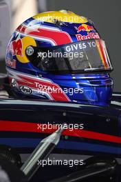20.02.2010 Jerez, Spain,  The helmet of Mark Webber (AUS), Red Bull Racing - Formula 1 Testing, Jerez, Spain