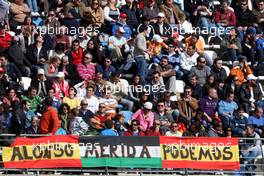 20.02.2010 Jerez, Spain,  Fans with a banner of Fernando Alonso (ESP), Scuderia Ferrari - Formula 1 Testing, Jerez, Spain