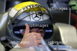 18.02.2010 Jerez, Spain,  Nico Rosberg (GER), Mercedes GP Petronas, thumbs up - Formula 1 Testing, Jerez, Spain