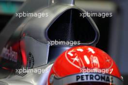 17.02.2010 Jerez, Spain,  Michael Schumacher (GER), Mercedes GP Petronas, W01, detail, airbox - Formula 1 Testing, Jerez, Spain