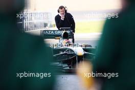 17.02.2010 Jerez, Spain,  Fairuz Fauzy (MAL), Test Driver, Lotus F1 Team, T127 stops in the pitlane - Formula 1 Testing, Jerez, Spain