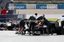 17.02.2010 Jerez, Spain,  Sebastian Vettel (GER), Red Bull Racing, Michael Schumacher (GER), Mercedes GP Petronas - Formula 1 Testing, Jerez, Spain