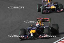 10.10.2010 Suzuka, Japan,  Sebastian Vettel (GER), Red Bull Racing leads Mark Webber (AUS), Red Bull Racing - Formula 1 World Championship, Rd 16, Japanese Grand Prix, Sunday Race