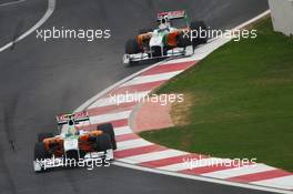 23.10.2010 Yeongam, Korea,  Vitantonio Liuzzi (ITA), Force India F1 Team leads Adrian Sutil (GER), Force India F1 Team - Formula 1 World Championship, Rd 17, Korean Grand Prix, Saturday Qualifying