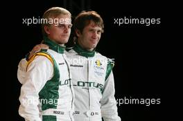 12.02.2010 London, England,  Heikki Kovalainen (FIN) and Jarno Trulli (ITA) - Lotus Cosworth Racing Launch - Formula 1 launch