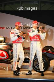 29.01.2010 Newbury, England,  Lewis Hamilton (GBR), McLaren Mercedes and Jenson Button (GBR), McLaren Mercedes  - Vodafone Mclaren Mercedes MP4-25 Launch Vodafone UK HQ