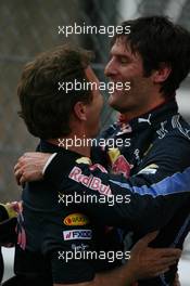 16.05.2010 Monaco, Monte Carlo,  1st place Mark Webber (AUS), Red Bull Racing and Christian Horner (GBR), Red Bull Racing, Sporting Director  - Formula 1 World Championship, Rd 6, Monaco Grand Prix, Sunday Podium