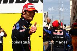16.05.2010 Monaco, Monte Carlo,  1st place Mark Webber (AUS), Red Bull Racing and Sebastian Vettel (GER), Red Bull Racing - Formula 1 World Championship, Rd 6, Monaco Grand Prix, Sunday Podium
