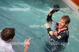 16.05.2010 Monaco, Monte Carlo,  2nd place Sebastian Vettel (GER), Red Bull Racing - Formula 1 World Championship, Rd 6, Monaco Grand Prix, Sunday Podium