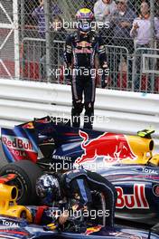 16.05.2010 Monaco, Monte Carlo,  Mark Webber (AUS), Red Bull Racing, Sebastian Vettel (GER), Red Bull Racing - Formula 1 World Championship, Rd 6, Monaco Grand Prix, Sunday Podium