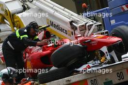 15.05.2010 Monaco, Monte Carlo,  Car of Fernando Alonso (ESP), Scuderia Ferrari after he crash in free practice - Formula 1 World Championship, Rd 6, Monaco Grand Prix, Saturday Practice