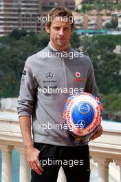 12.05.2010 Monaco, Monte Carlo,  Jenson Button (GBR), McLaren Mercedes Monaco editiion helmets and steering wheels with Steinmetz Diamonds  - Formula 1 World Championship, Rd 6, Monaco Grand Prix, Wednesday