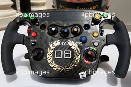 12.05.2010 Monaco, Monte Carlo,  Lewis Hamilton (GBR), McLaren Mercedes Monaco editiion steering wheels with Steinmetz Diamonds  - Formula 1 World Championship, Rd 6, Monaco Grand Prix, Wednesday