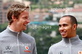 12.05.2010 Monaco, Monte Carlo,  Jenson Button (GBR), McLaren Mercedes, Lewis Hamilton (GBR), McLaren Mercedes - Formula 1 World Championship, Rd 6, Monaco Grand Prix, Wednesday