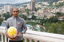 12.05.2010 Monaco, Monte Carlo,  Lewis Hamilton (GBR), McLaren Mercedes with Monaco editiion helmets and steering wheels with Steinmetz Diamonds  - Formula 1 World Championship, Rd 6, Monaco Grand Prix, Wednesday