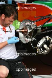 12.05.2010 Monaco, Monte Carlo,  Force India F1 Team break system detail - Formula 1 World Championship, Rd 6, Monaco Grand Prix, Wednesday