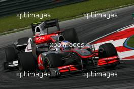 02.04.2010 Kuala Lumpur, Malaysia,  Jenson Button (GBR), McLaren Mercedes, MP4-25 - Formula 1 World Championship, Rd 3, Malaysian Grand Prix, Friday Practice