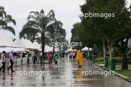 02.04.2010 Kuala Lumpur, Malaysia,  the wet paddock - Formula 1 World Championship, Rd 3, Malaysian Grand Prix, Friday Practice