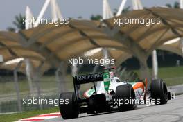 02.04.2010 Kuala Lumpur, Malaysia,  Adrian Sutil (GER), Force India F1 Team  - Formula 1 World Championship, Rd 3, Malaysian Grand Prix, Friday Practice