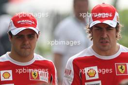 02.04.2010 Kuala Lumpur, Malaysia,  Felipe Massa (BRA), Scuderia Ferrari, Fernando Alonso (ESP), Scuderia Ferrari - Formula 1 World Championship, Rd 3, Malaysian Grand Prix, Friday