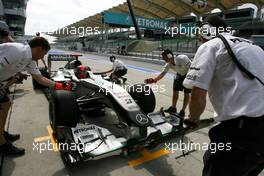 02.04.2010 Kuala Lumpur, Malaysia,  Michael Schumacher (GER), Mercedes GP  - Formula 1 World Championship, Rd 3, Malaysian Grand Prix, Friday Practice