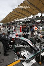 04.04.2010 Kuala Lumpur, Malaysia,  Michael Schumacher (GER), Mercedes GP Petronas - Formula 1 World Championship, Rd 3, Malaysian Grand Prix, Sunday Pre-Race Grid