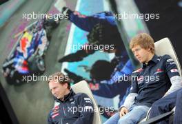 16.11.2010 Salzburg, Austria, Championship press conference Red Bull at Hangar 7 with Sebastian Vettel (GER), Mark Webber (AUS) und Christian Horner (Red Bull Racing) and Adrian Newey