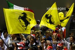 26.09.2010 Singapore, Singapore,  Ferrari flags - Formula 1 World Championship, Rd 15, Singapore Grand Prix, Sunday Podium