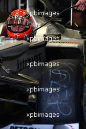 20.11.2010 Abu Dhabi, Abu Dhabi,  Michael Schumacher (GER), Mercedes GP Petronas starts the day on Nico Rosberg's old tyres - Formula 1 Testing, Pirelli tyre test, Abu Dhabi