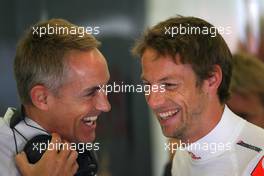 28.05.2010 Istanbul, Turkey,  Martin Whitmarsh (GBR), McLaren, Chief Executive Officer and Jenson Button (GBR), McLaren Mercedes  - Formula 1 World Championship, Rd 7, Turkish Grand Prix, Friday Practice