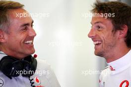 28.05.2010 Istanbul, Turkey,  Martin Whitmarsh (GBR), McLaren, Chief Executive Officer, Jenson Button (GBR), McLaren Mercedes - Formula 1 World Championship, Rd 7, Turkish Grand Prix, Friday Practice