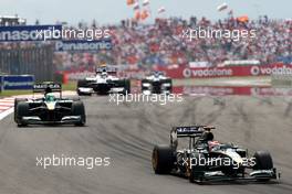 30.05.2010 Istanbul, Turkey,  Jarno Trulli (ITA), Lotus F1 Team, leads Heikki Kovalainen (FIN), Lotus F1 Team - Formula 1 World Championship, Rd 7, Turkish Grand Prix, Sunday Race